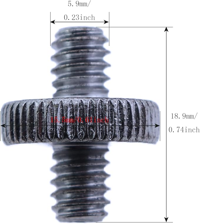 CTWHA 5PCS 1/4 Inch-20 to 1/4 Inch-20 Dual Head Adapter - Male to Male Metal Tripod Screw Adapter
