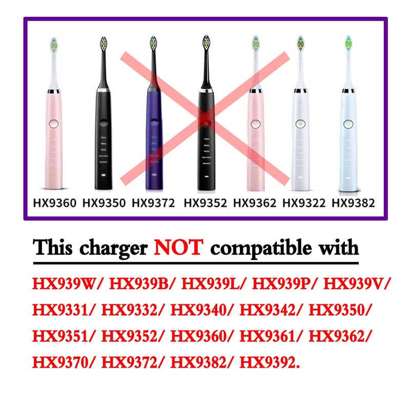 Replacement Electric Toothbrush Charger Base CBA2001 for Philips Smart 9300 9500 9700 Series, Replacement Sonicare Charger Base for HX9901 HX9903 HX9924 HX9954 HX9957 HX9984 HX992W HX993B