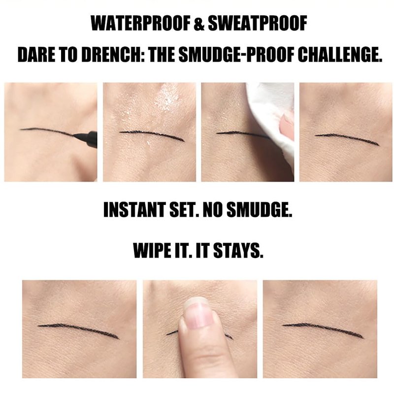 Gnker Eyeliner Waterproof Professional Liquid Long Lasting Cosmetics Eye Liner Pen Black 12 pcs