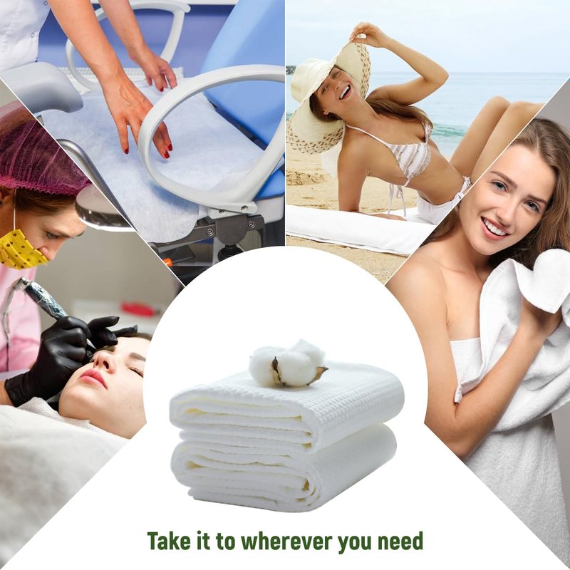 rngwaper Disposable Hair Drying Towels, 100 Count Super Absorbent Large Luxury, Salon & Spa Camping Trips for Hair, Face, Body Use(16" x 31.5")