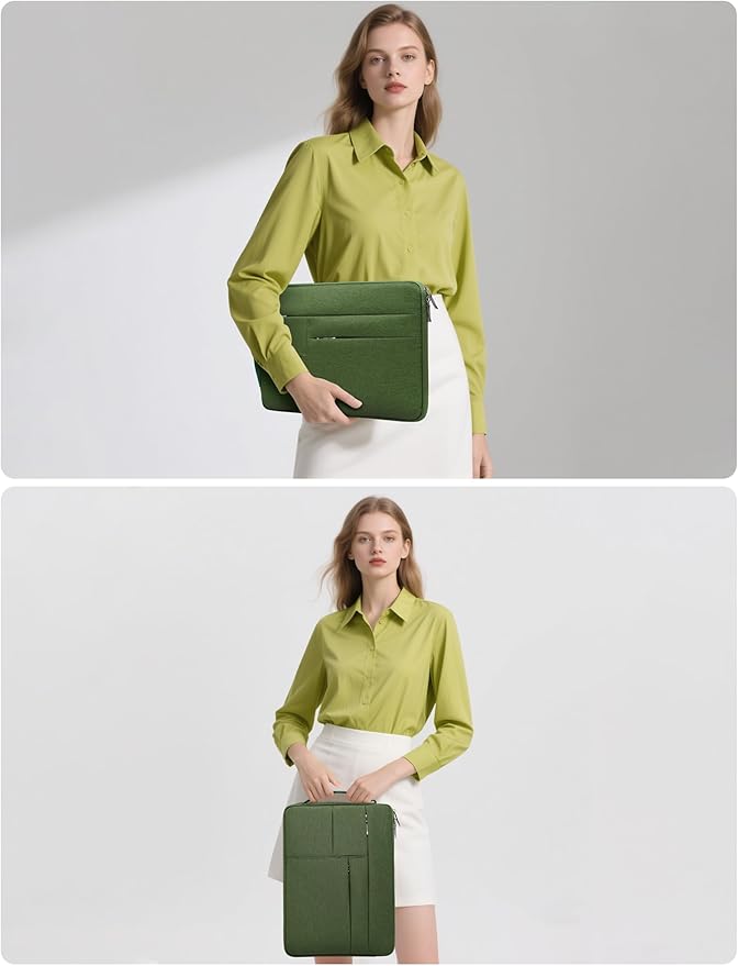 HYZUO 14-15 Inch Laptop Sleeve Bag for MacBook Air 15 M5 A3448 M4 M3 M2 2026-2023, MacBook Pro 15, 15" Surface Laptop, XPS 14/15 Plus, NoteBook Case for 14" HP Dell Lenovo Asus Acer, Grass Green