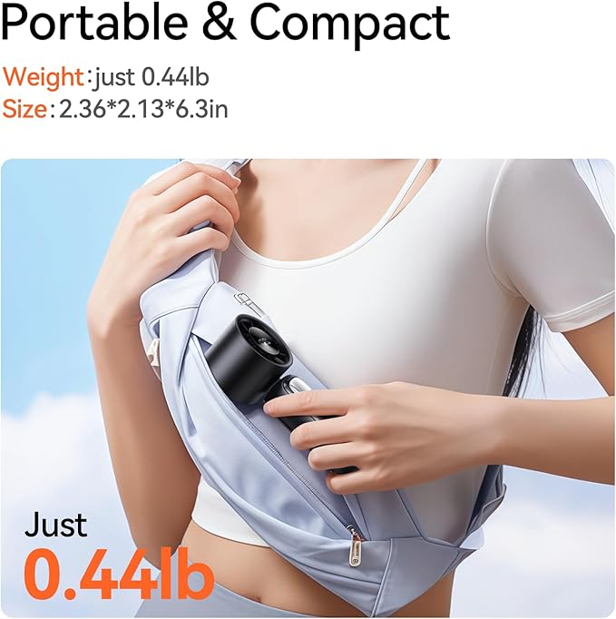 KIMMOO 3-in-1 Portable Handheld Turbo Fan-100 Speeds, 15000 RPM, 10Hrs Cooling, LED Display, 90° Rotation, Small Travel Fan, Mini Foldable Hand Held Personal Fan for Women Men (Black)