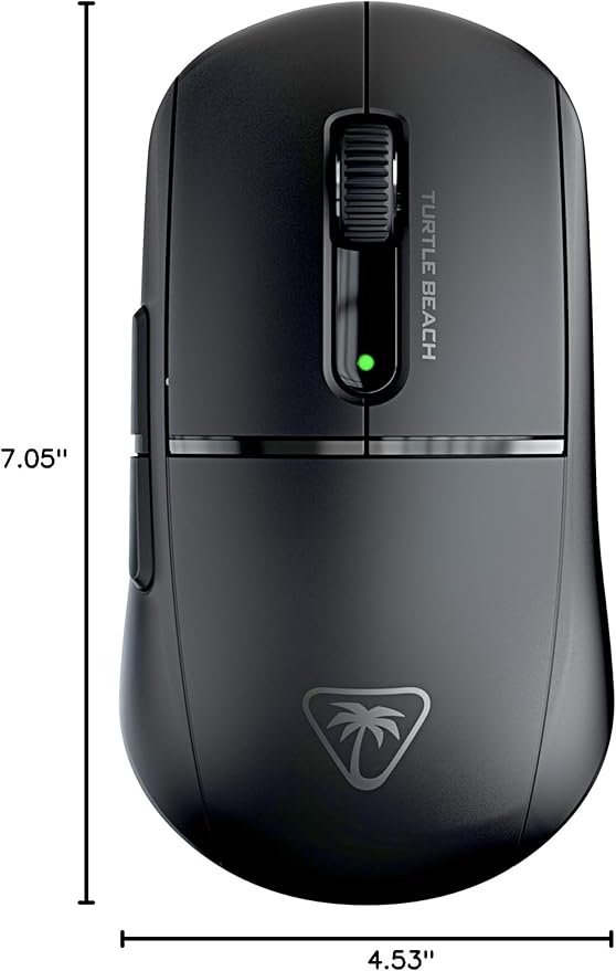 Turtle Beach Burst II Air Wireless Gaming Mouse - 47g Ultra Lightweight, Optical Switches, 26000 DPI Optical Sensor, 120-hour Rechargeable Battery, Symmetrical Design, Bluetooth, USB-C Cable – Black