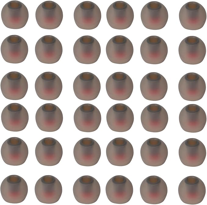 CYADCI 36 Pieces Small Earbud Tips Soft and Comfortable Ear Bud Replacement Pieces Silicone Fit Most in-Ear Headphones,Inner Hole 3.8mm -5.5mm,Small Black and Red Replacement Eartips
