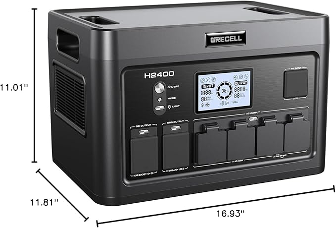 Solar Generator 2400W Portable Power Station, 1843Wh UPS Backup LiFePO4 Battery Supply with 12 Outlets(4 2000W AC Outlets,2 PD100W), 2Hrs Quick Charge for Home Emergency RV Trip Van
