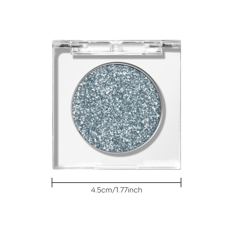 KYDA Single Glitter Eyeshadow, Cyan Blue Silver Eyeshadow, Lasting Blendable Shimmer Eyes Shadow, Sparkling Eyes Glitter, Soft Buildable Glossy Color, Wet Look Effect, Blue Stone
