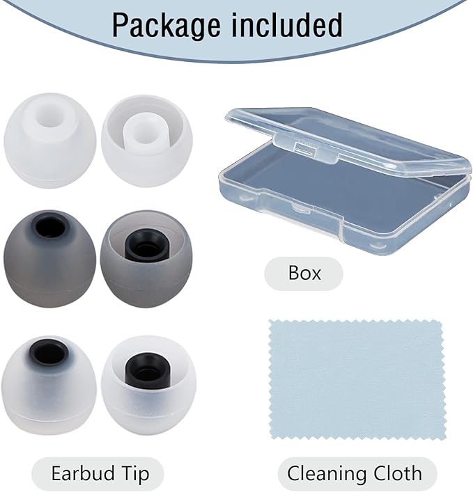 MMYQXI Earbud Replacement Tips Silicone Earbud Tips Earbud Covers Fit for in-Ear Headphones (Inner Hole 3.8mm -5.1mm) Ear Tips Earbud Rubber Tips 9 Pairs S/M/L