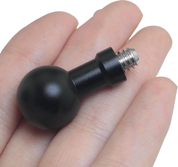 LUORNG 2PCS 17mm Ball Head to 1/4 Stainless Steel Short Screw Connection Rod Car Mobile Phone Navigation Mount Motorcycle Rearview Mirror Accessories Camera Camera Connection Accessories