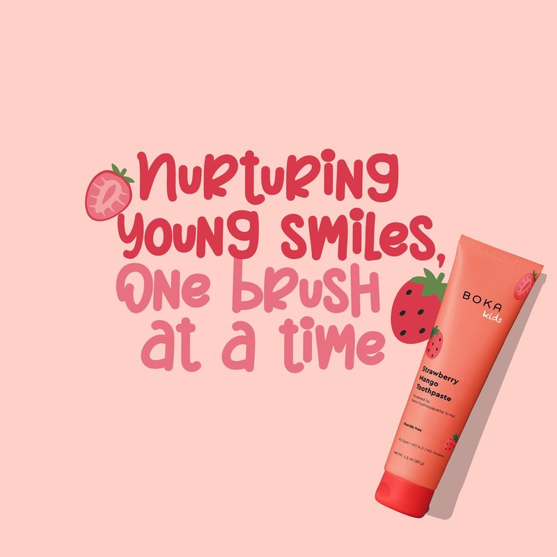 Boka Fluoride Free Toothpaste Nano Hydroxyapatite Toothpaste - Strawberry Mango Flavor, 1.3 oz 2pk