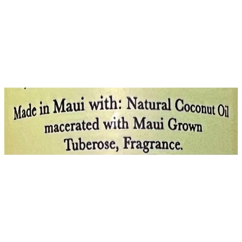 Monoi of Maui Tuberose Flower Natural Coconut Oil for Skin, Hair, Tanning, and Massage