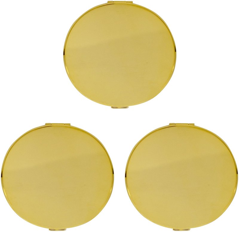 Stephanie Imports Set of 3 Double Sided Magnifying Compact Mirrors (Gold, Oval)
