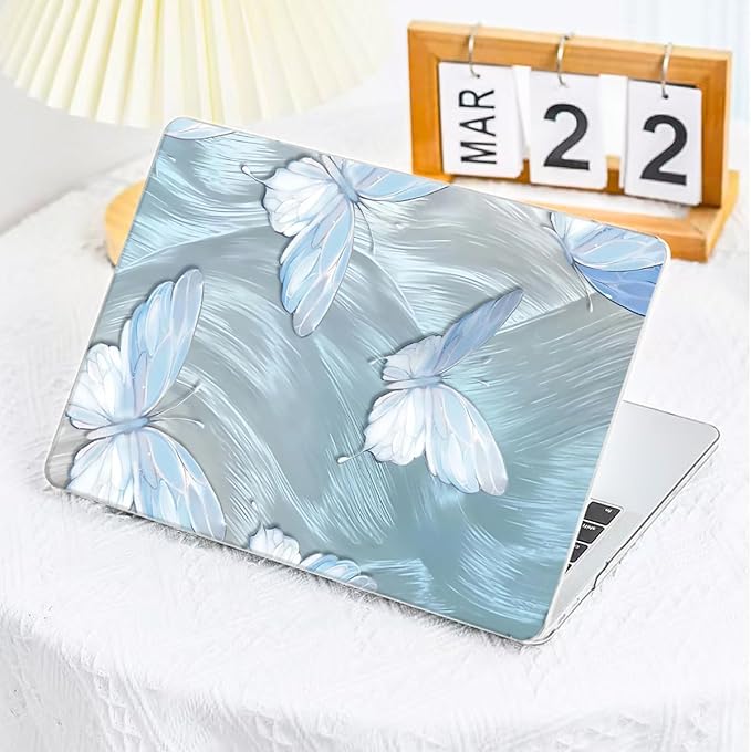 LCMOCICO for MacBook Pro Case 13 inch 2022 2021 2020-2016 A2338 M2/M1 A2251 A2289 A2159 A1989 A1706 with Touch ID, Plastic Hard Shell Keyboard Cover Screen Film Webcam Cover, Tin Foil Butterfly