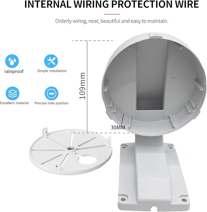 ABS Plastic Indoor Outdoor Cameras Holder Wall Mount L Type Bracket for Security Dome IP Camera Mounting,Junction Box Cable Management Mounting Case, CCTV Camera Mount (Plastic)