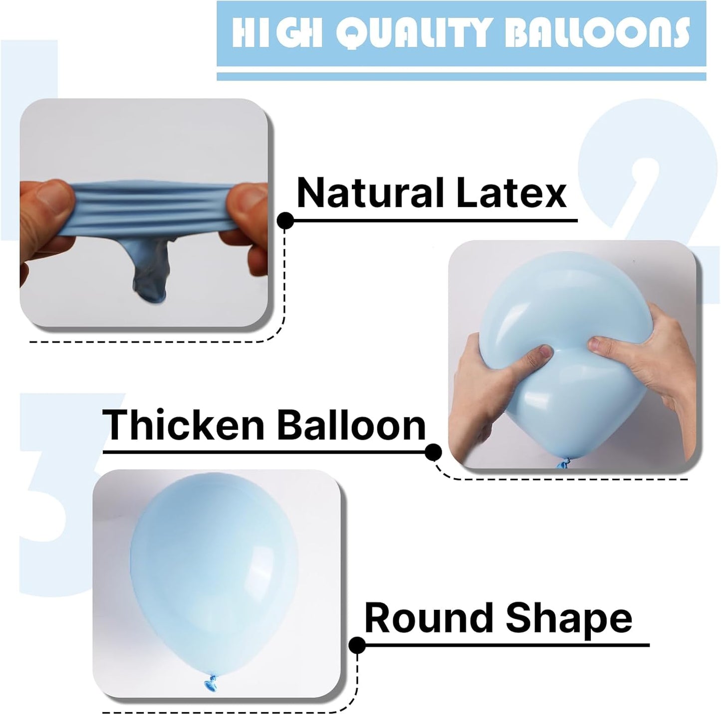 PartyWoo Baby Blue Balloons - 100pcs 12 Inch Light Pastel Aqua Blue for Celebrations & Events