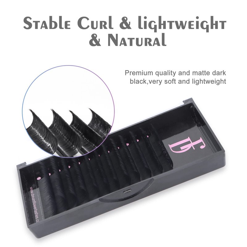 DF Lash Extension Volume Lash Extensions 0.05 CC Curl 11mm Individual Lash Extensions Classic Eyelash Extensions Soft Matte Black Single Lashes Professional Salon Use