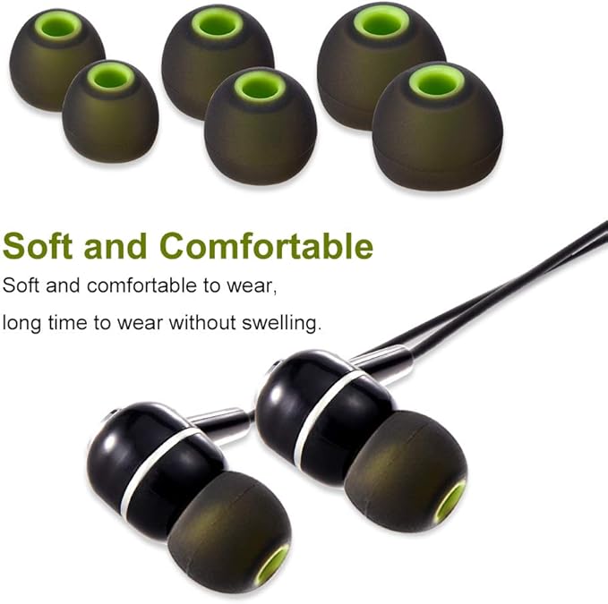 Earbud Tips High Quality Soft Silicone Earbuds Replacement Tips Fit for in-Ear Headphones(inner hole from 3.8mm - 4.2mm earphones)9 Pairs S/M/L