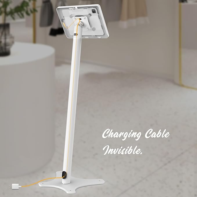 Beelta Tablet Kiosk Floor Stand, All Metal Rotate Lockable - Compatible with 10.9" iPad 10th, Pro 11" 1 2 3 4, Air 4 5, Air 11"(M2/M3/M4), iPad 11"(A16) - BSF301WA