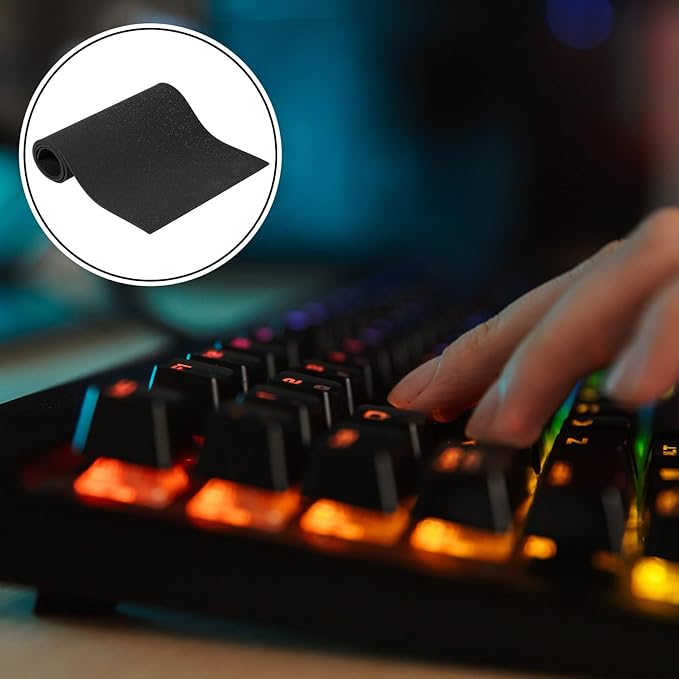 Relaxweex Keyboard Foam for Mechanical Keyboard, Sound Dampening Foam Free Cutting Key Board Mat Foams Black for Key Board Bottom Office Desk Home, 20" x 6"(2mm Thick)