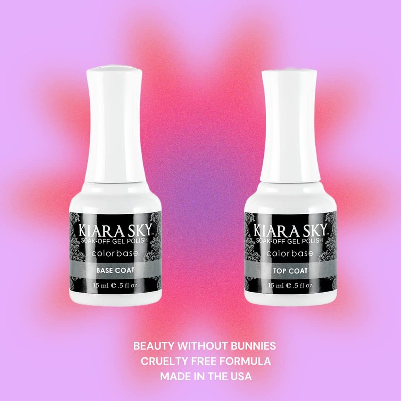 Kiara Sky Professional Nails Soak Off LED UV Gel Polish Essential Starter Pack - Gel Top and Base Coat 2