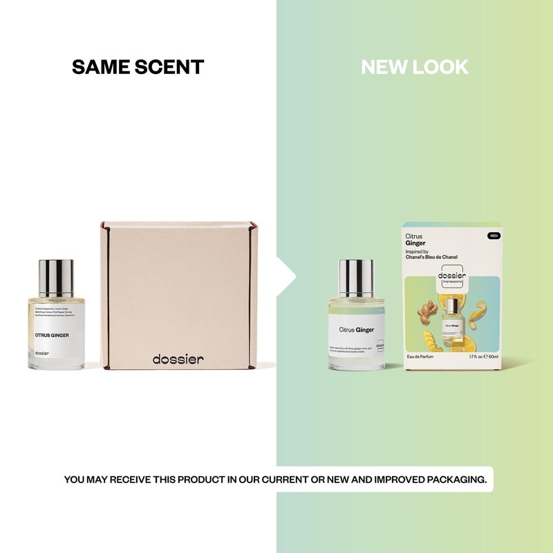Dossier - Citrus Ginger - Eau de Parfum - Inspired by Bleu de Chanel - Long-Lasting Fragrance - Masculine - 1.7 fl oz (50ml)