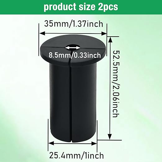 EASYEAH 2pc Starlink Cable Grommet 1" Silicone Waterproof Wall Hole Pass Through Split Cable Bushings for TV Wire Ethernet Cord, Starlink Cable Routing Kit Accessories, 52.5mm/2.07" Ht, Black