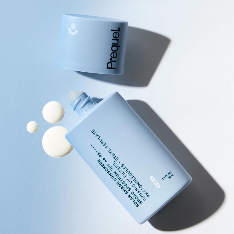 Prequel Skin Solar Shade - Moisturizing Face Sunscreen SPF 46 PA++++ Broad Spectrum UV Protection. Hydrating Sunblock for Dry Skin. Lightweight Travel Size Sun Protection, 1.7oz