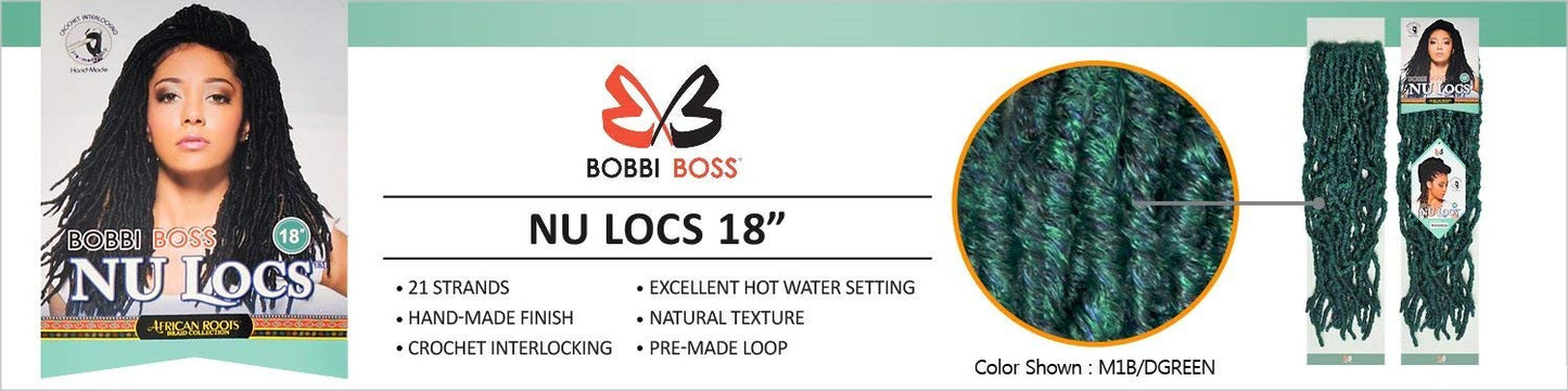 Bobbi Boss Synthetic Hair Crochet Braids African Roots Braid Collection Nu Locs 18" (6-PACK, 4)