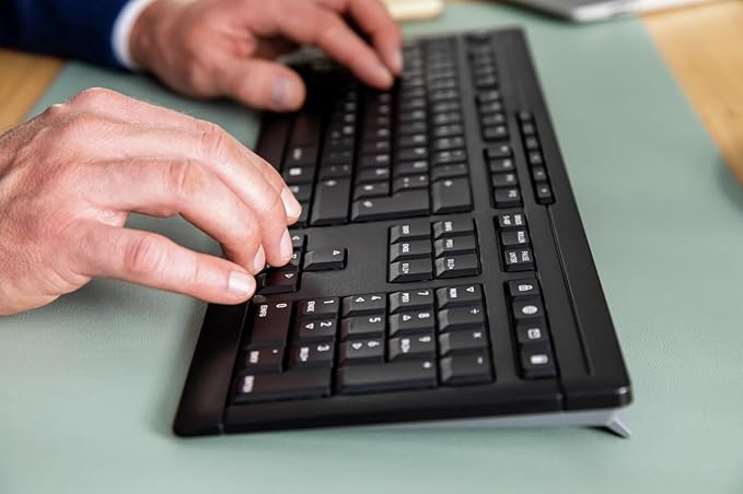 Cherry Stream Desktop Comfort, Wireless Keyboard and Mouse Combo, 2.4 GHz Connection, Whisper-Quiet Keys, Ergonomic Right-Handed Mouse, Battery-Powered, Black