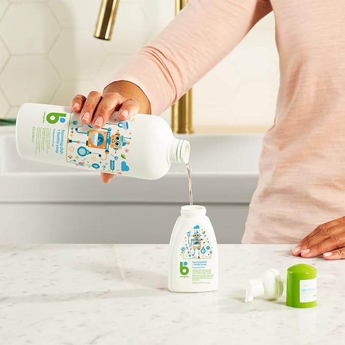 BabyGanics Foaming Dish & Bottle Soap, Citrus, Plant-Derived Cleaning Power, Removes Dried Milk, 32Fl Oz (2 Pack), Packaging May Vary