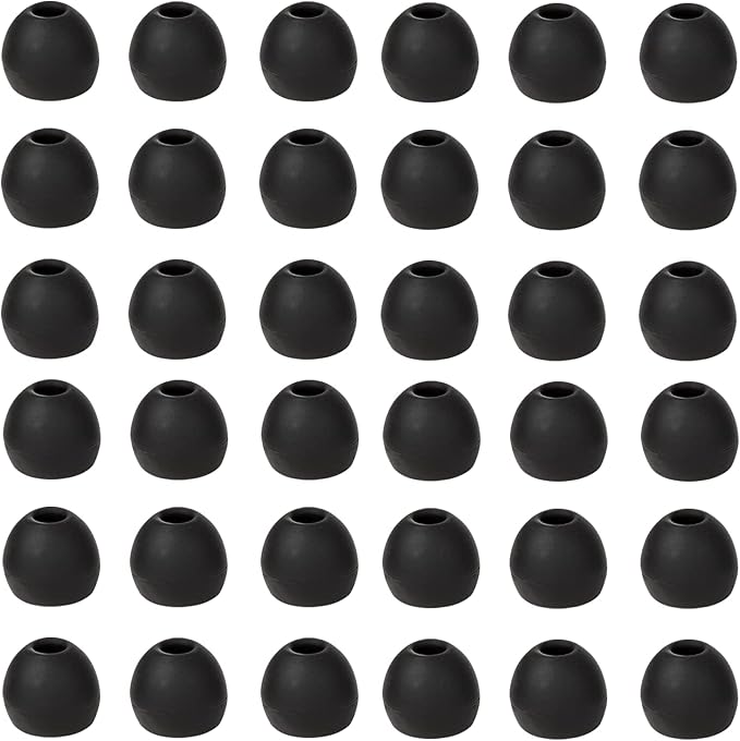 CYADCI 36 Pieces Medium Earbud Tips Soft and Comfortable Ear Bud Replacement Pieces Silicone Fit Most in-Ear Headphones,Inner Hole 3.8mm -5.5mm,Medium Black Earbud Replacement Tips