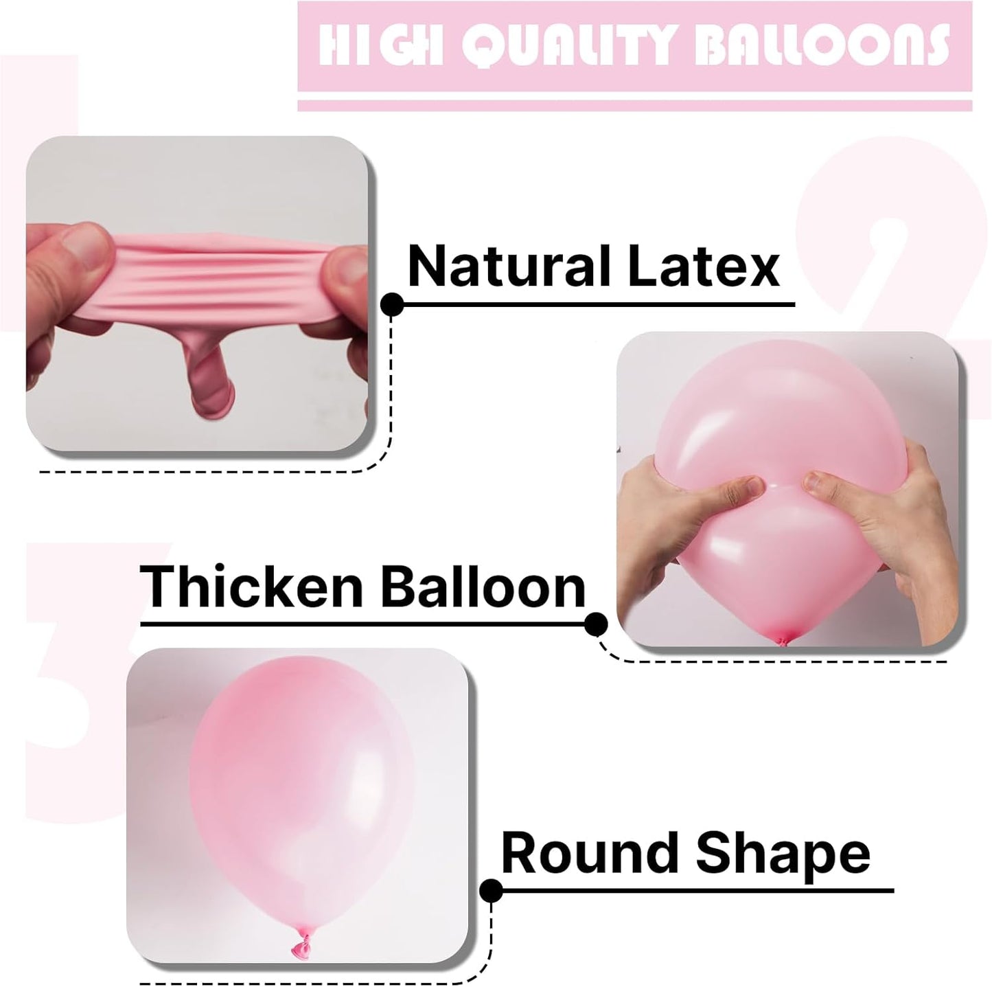 PartyWoo Baby Pink Balloons - 100 Pcs in Various Sizes for Baby Shower & Birthday Decor | Arch Kit & Garland