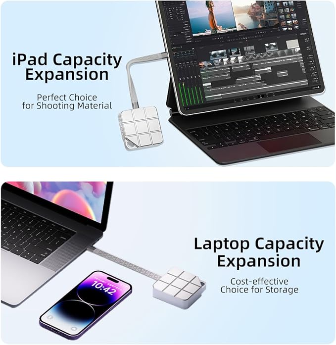 MAIWO 512GB Portable External Solid State Drive Build-in M.2 2230 PCIe NVMe SSD, USB C 3.2 Up to 1050MB/s, Mini Cute PSSD for iPhone 15 16 17 Pro Max MacBook Pro Air, Aluminum (Silver)
