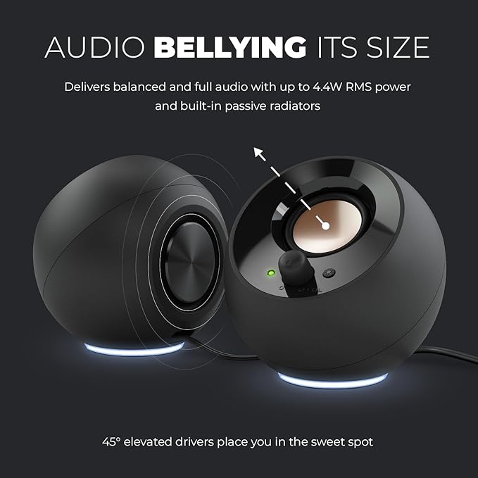 Creative Labs Pebble SE Minimalist 2.0 Channel Computer Speakers - White