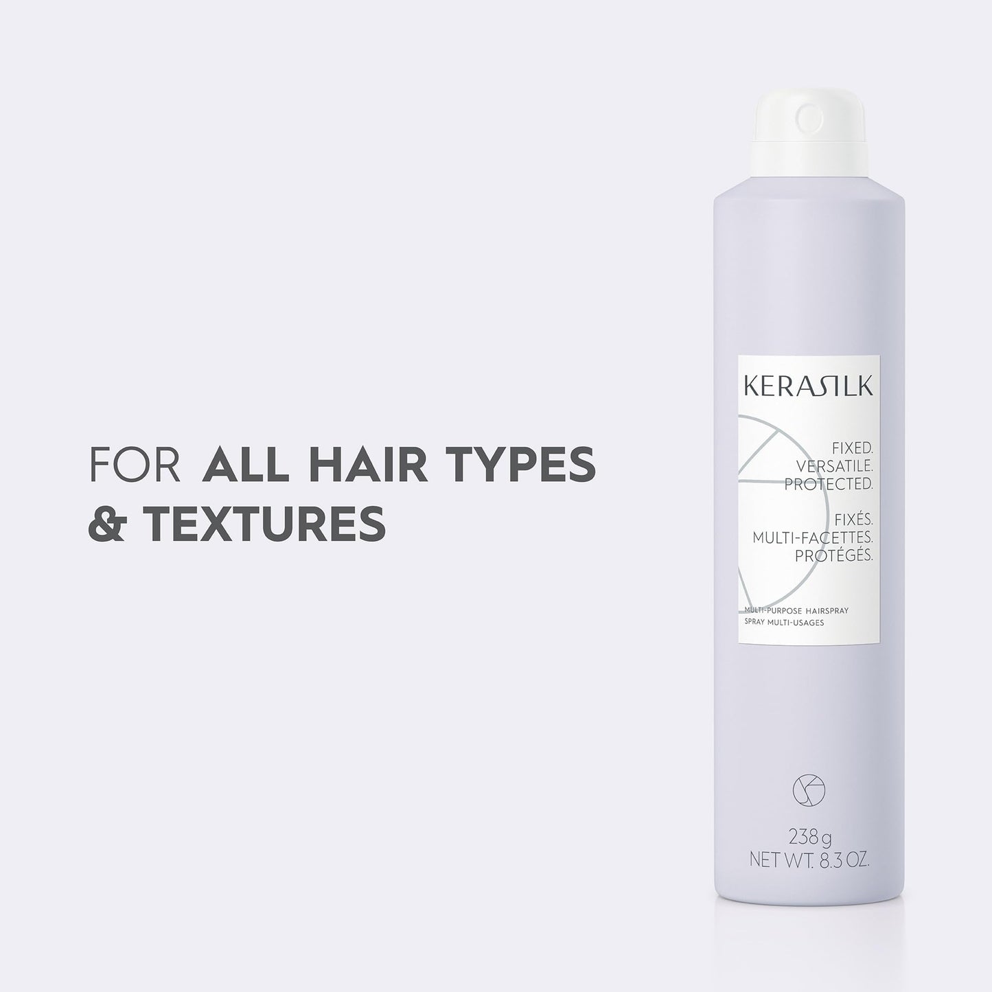 KERASILK Multi-Purpose Hairspray | Creates Long-Lasting Touchable Hold | Finishes & Locks in Hairstyles | Quick Drying | With Heat Protection & Humidity Protection | 75ml