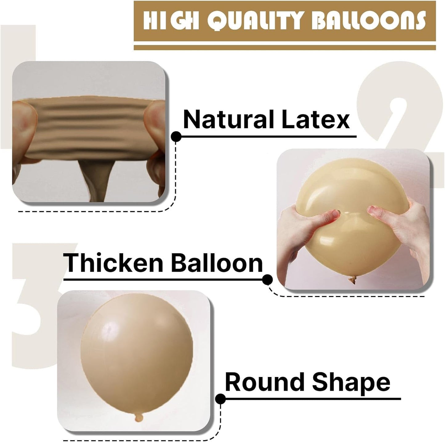 PartyWoo Cream Balloons - 140 Pcs in Beige, Ivory & Nude | Perfect for Graduation, Birthdays & Baby Showers