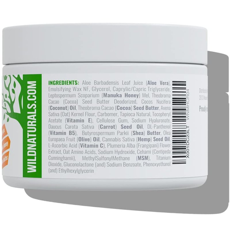 Wild Naturals Manuka Honey Moisturizer for Dry, Sensitive Skin – Eczema Relief Face Cream – Soothing Cream for Redness & Irritation – Face, Hand & Body Moisturizer for Women & Men