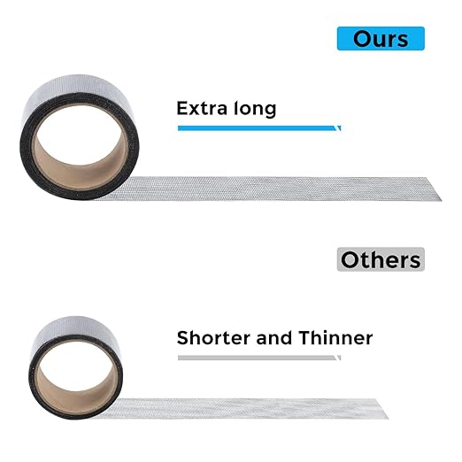 Secopad Black Window Screen Repair Tape, 2IN X 35FT (420IN) Screen Repair Kit for Windows or Doors, Strong Adhesive Patch Kit Fiberglass Mesh Tape