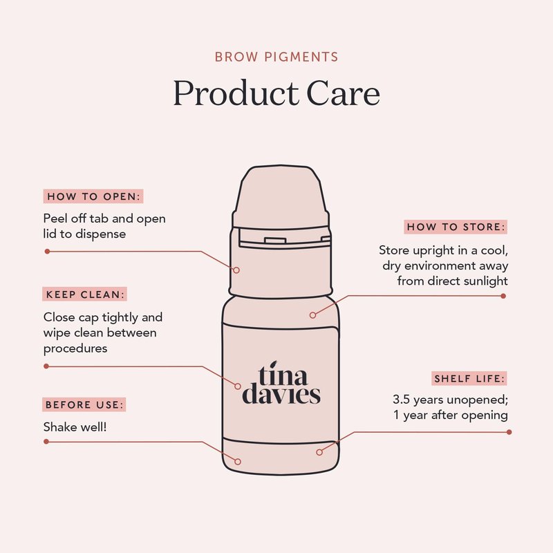 Tina Davies Professional Sunset Pigment - Permanent Eyebrow Makeup - Colours Heal True to Tone - High Retention - 1/2oz