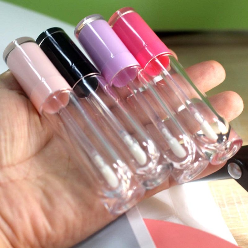 COSIDEA 26 pcs Refillable Empty 8ml Lip Gloss Tubes with clear Wand,Round white Lipgloss Containers,DIY cosmetic packing Container Bulk Wholesale