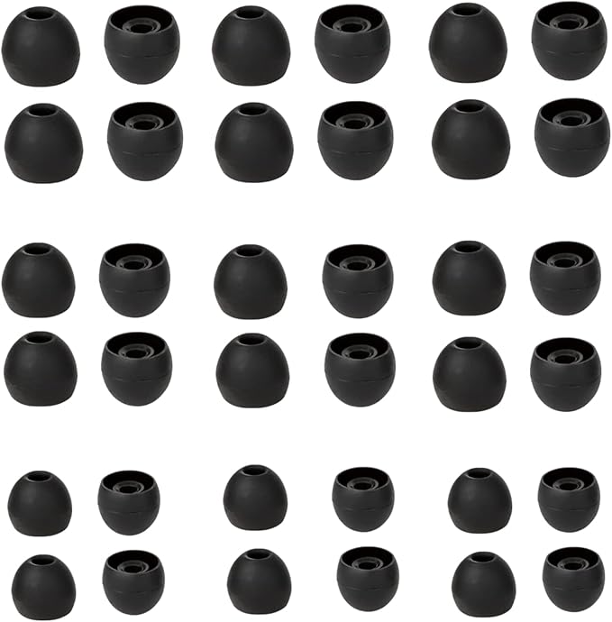 CYADCI Silicone Earbud Replacement Tips Earbud Tips Ear Bud Covers for Fit Most in-Ear Earbuds(Inner Hole 3.8mm -5.5mm) Headphone Rubber Tips Eartips 18 Pairs S M L