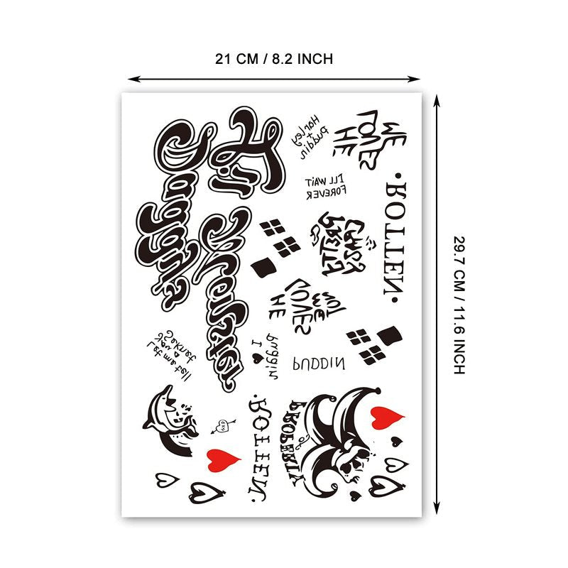 Temporary Tattoo Stickers for Women & Men | 3 Sheets for Halloween Costume & Cosplay
