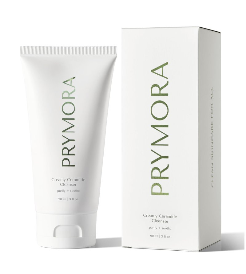 PRYMORA Creamy Ceramide Cleanser | Purify + Soothe | Removes Impurities & Makeup, Sensitive Skin Approved | Fragrance-Free
