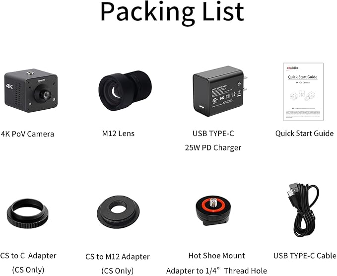 zowietek 4K Native NDI|HX3 POV Box Camera PoE, ZowieCAM, SDI & HDMI & UVC Output, Standalone RTSP/RTMP(s)/SRT Live Streaming, Ultra-Compact, Interchangeable Lens, PC/Mobile Phone/Tablet Control (M12)