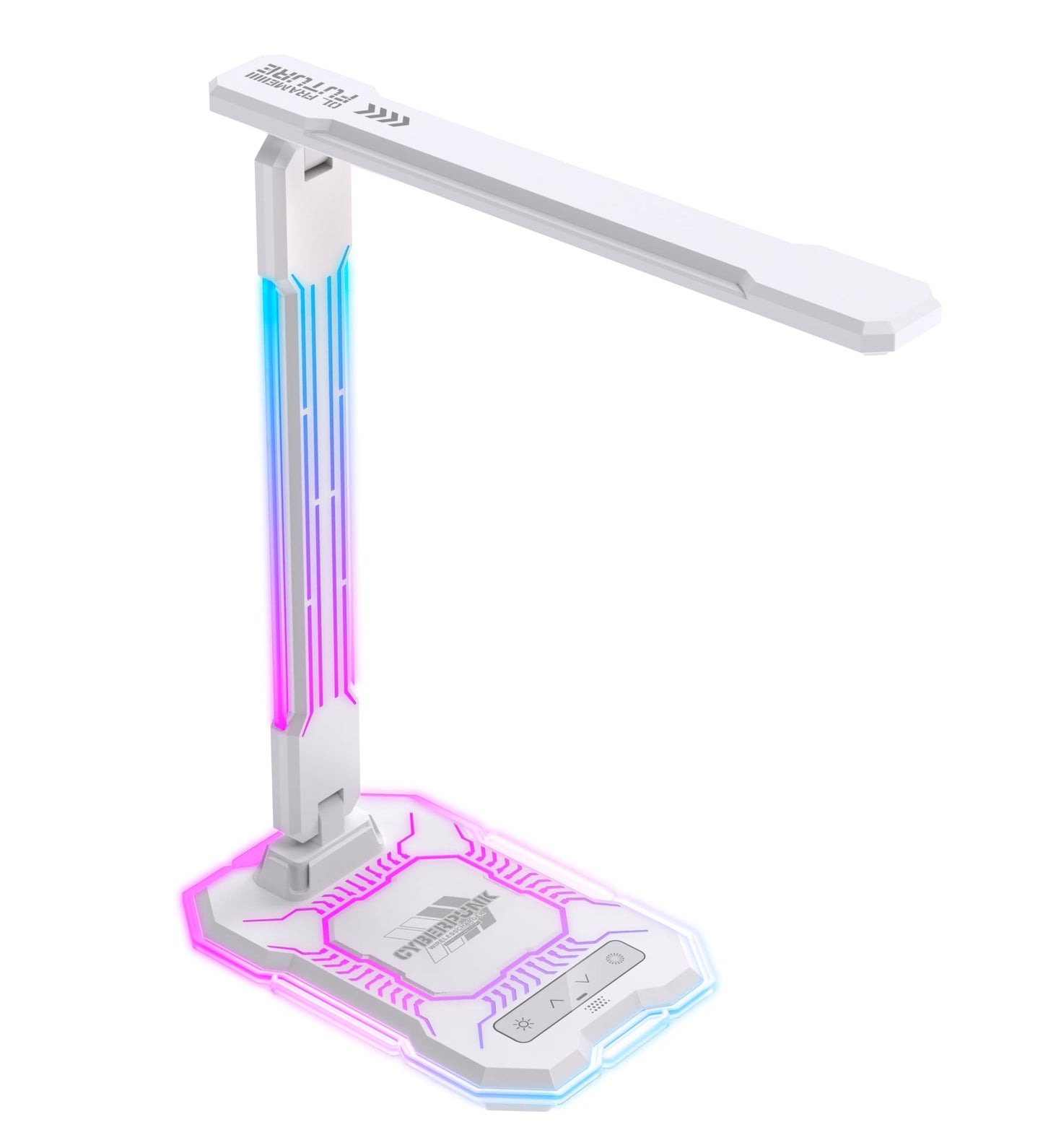 WILIT Desk Lamp for College Dorm Room, RGB Gaming Desk Light with Wireless Charging & USB Port, Gamer lamp Sound Reactive,3 Color Modes 5 Brightness,Reading Lamp Touch Control for Home Office,Study