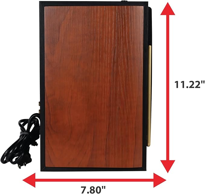 Dual Electronics LUHSL20B Cherrywood & Black 2-Way Bookshelf Speakers with Smart Speaker Dock | Class-D Amplifier | Bluetooth | Home, PC | Loud & Deep Bass | Wireless Remote Control | Sold in Pairs