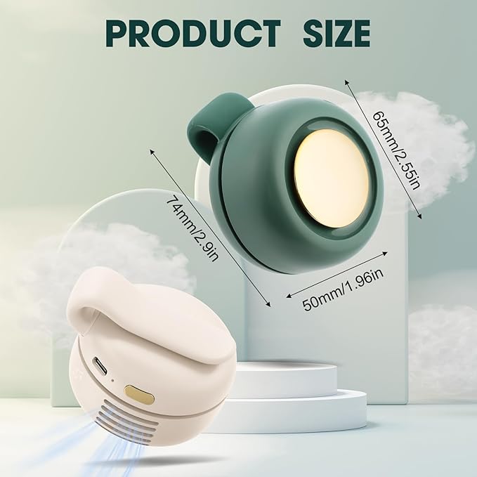 Small Clip Fan, Personal Waist Fans,Portable Silent Mini Bladeless Fan Clip On for Shirt ,Hands-Free Personal Clip Fans 3 Speeds,Clips on Waist Neck Fanes for Outdoor,Camping,Travel,Office (White)