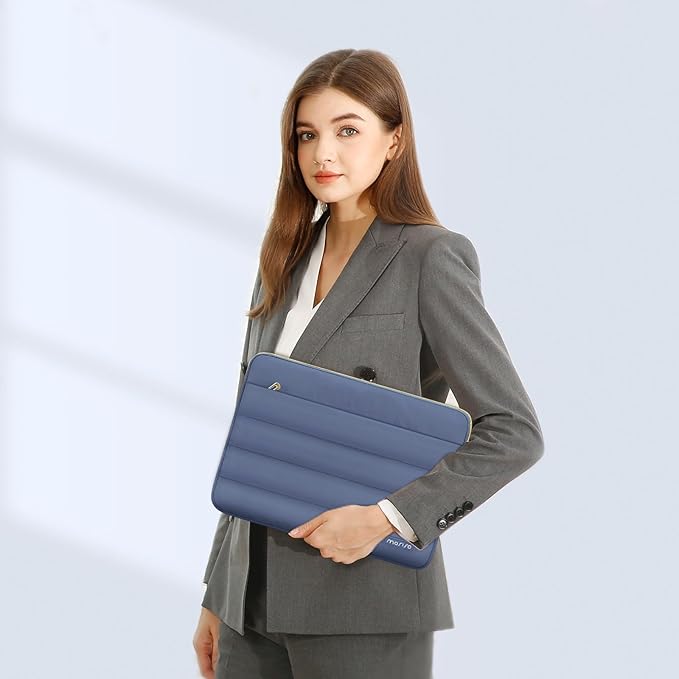 MOSISO Laptop Case 13.3 inch,13-13.3 inch Puffy Laptop Sleeve Compatible with MacBook Neo/Air 13.6 M5 M4 M3 M2 M1/Pro 13/14,HP Dell ASUS Lenovo,Polyester Horizontal Bag with Small Case,Lavender Gray