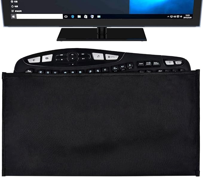 Keyboard Dust Cover for Universal Keyboards, 108 Keys Wireless/Wired Full Size PC Computer Mechanical Gaming Keyboard Protector, Logitech/iMac Magic Keyboard Sleeve Dust Cover Bag, Black