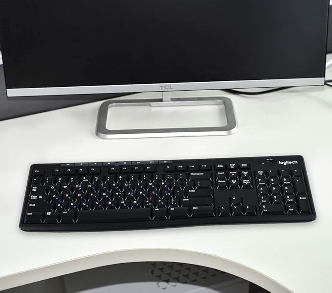 2PCS Hebrew Keyboard Stickers Black Background with Blue Letters Replacement Sticker for PC Computer Laptop Notebook Desktop Keyboards, Matte Vinyl Alphabet -Each Unit: 0.43" x 0.51"