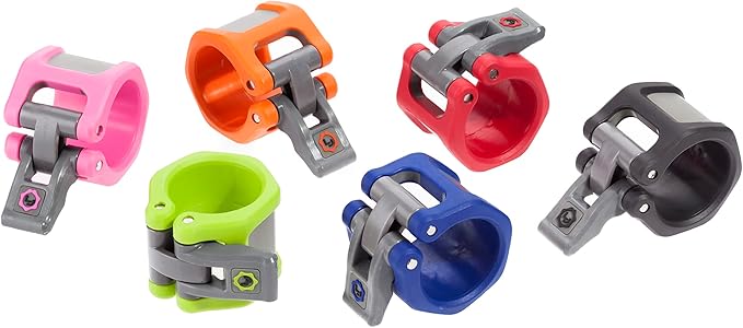 Lock-Jaw Barbell Collars HEX Olympic Barbell Clamps 2 Pcs – Heavy Duty Bar Clamps for 2” & 50mm Olympic Bars – Secure Weight Bar Clamps for Strength Training & Home Gym Accessories – Yellow
